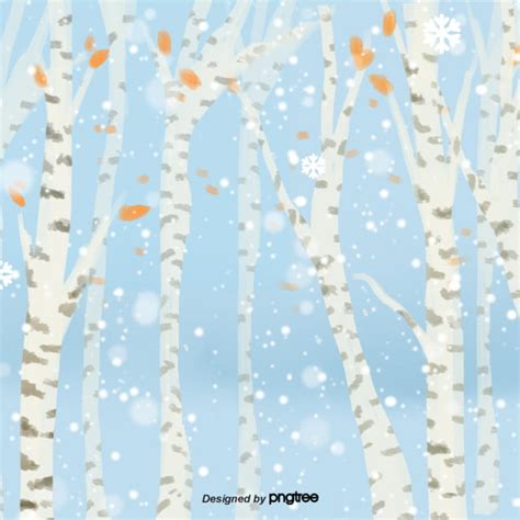 The Forest Background Of Cartoon Winter, Snowing, Winter, Cold ...