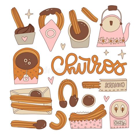 Set Of Churros Different Ways Of Cooking And Serving Churros Churro