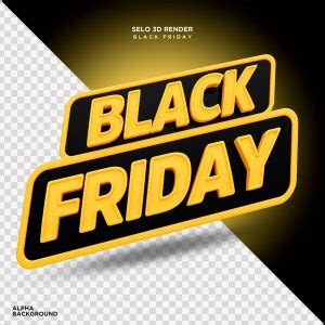 Black Friday Selo 3D Dourado Preto para Composição PSD download Designi