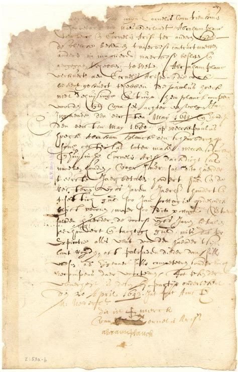 Document Lease From Abraham Planck To Cornelis Arissen Of Paulus Hook