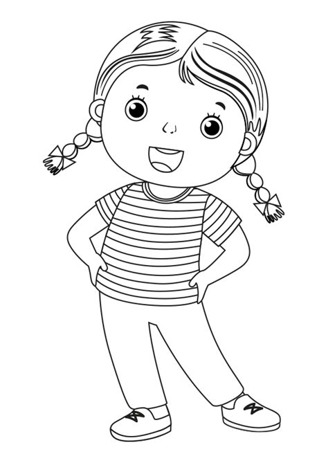 Dibujo De Una Niña Con Un Molinillo Para Colorear A Girl With A Pinwheel Coloring Page