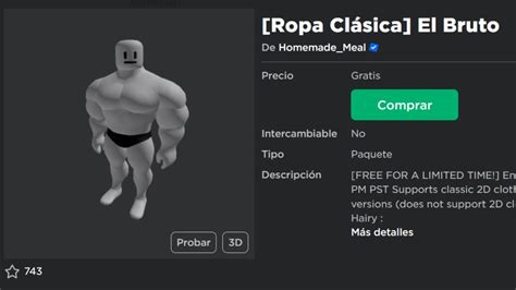 COMO CONSEGUIR Ropa Clásica El Bruto COMPLETAMENTE GRATIS EN ROBLOX