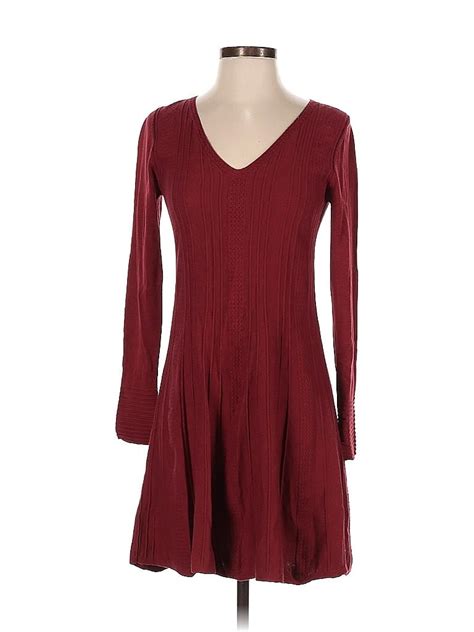 Max Edition Solid Maroon Burgundy Casual Dress Size S 52 Off Thredup