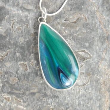 Emerald Green And Teal Bowlerite Pendant Folksy