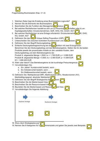 Fragenkatalog Businessplan Kap 3 1 2 1 Welchen FOM Wiki