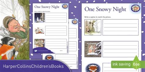 Free Percy The Park Keeper One Snowy Night Caption Writing Activity