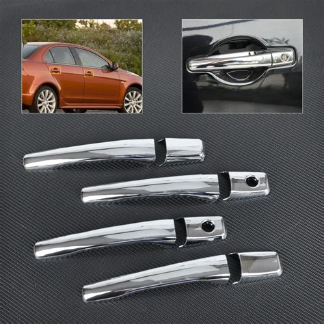 Beler New Chrome Door Handle Cover With Smart Key For Mitsubishi Lancer