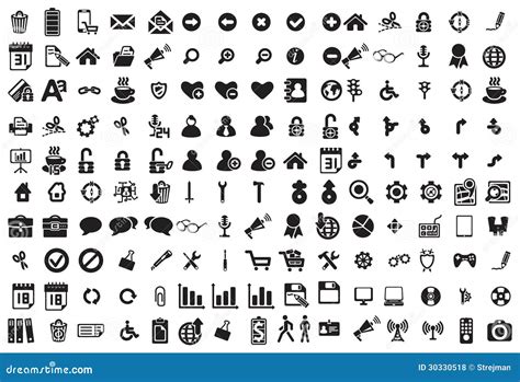 Black Business Icons Set On White Stock Vector Illustration Of Icon