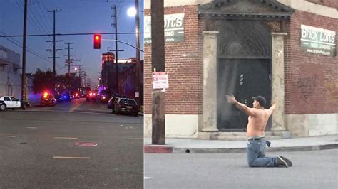 Downtown Los Angeles Officer Involved Shooting Gun Wielding Suspect