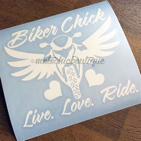 Biker Chick Vinyl Decal By Motochicboutique On Etsy