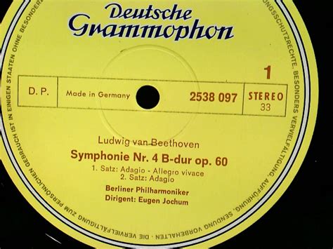 Berlin Philharmonic Orchestra Eugen Jochum Symphony No In B Flat