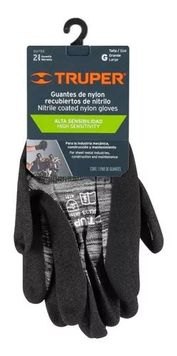 Guantes De Nylon Recubiertos De Nitrilo Arenoso G Truper Mercadolibre