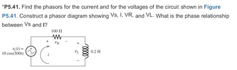 Solved P Find The Phasors For The Current And For The Chegg