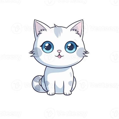 Katze natürlich mit ein kawaii Gesicht süß Karikatur ai generieren