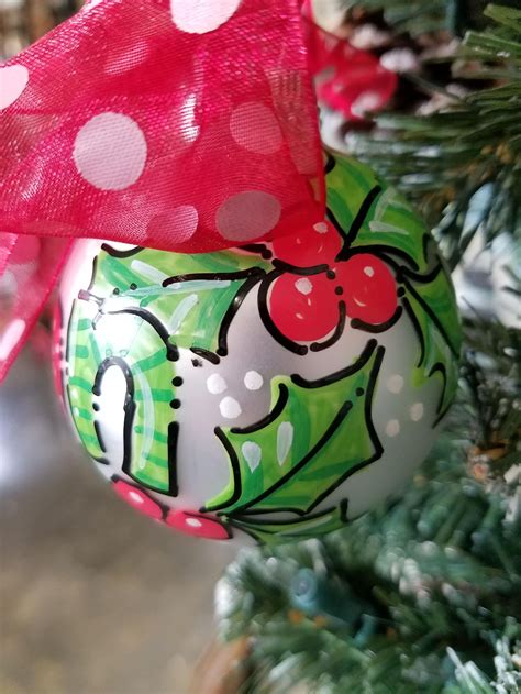 Personalized Hand Painted Glass Christmas Ornament Etsy