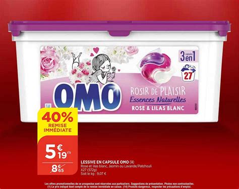 Promo Lessive En Capsules Omo 40 Remise Immédiate chez Maximarché