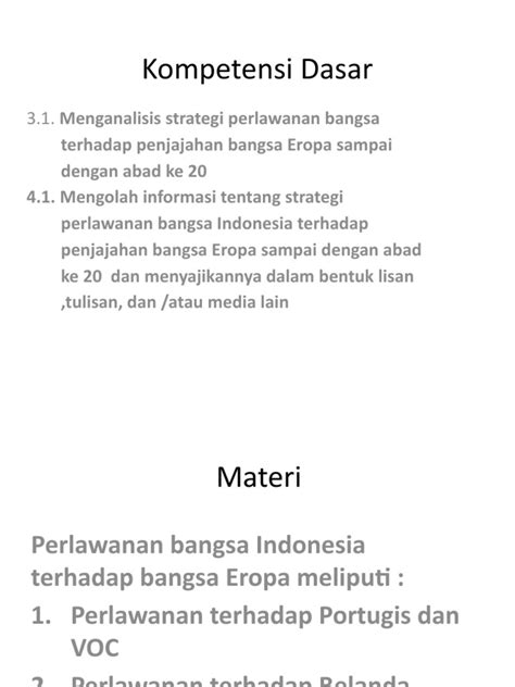 Strategi Perlawanan Bangsa Indonesia Terhadap Bangsa Eropa Pdf