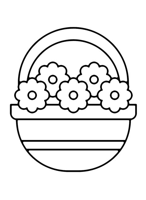 Flower Basket Coloring Pages To Print Free Printable Coloring Pages