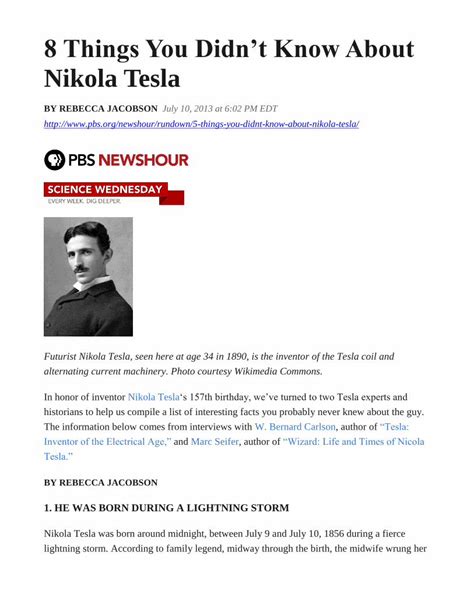 Pdf Things You Didnt Know About Nikola Tesla Dokumen Tips