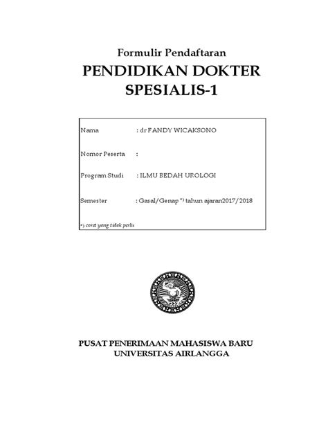 Form Ppds Unair Pdf