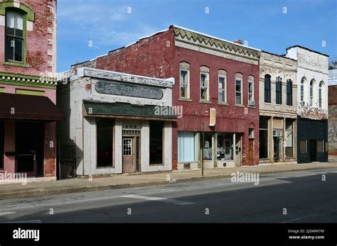 Row Of Houses In The Historic Center Of Lincoln Illinois United