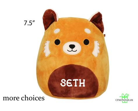 Personalized Squishmallow Seth Red Panda 75 Inch Pink Unicorn