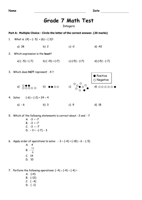 Grade 7 Mathematics Third Term Test Papers