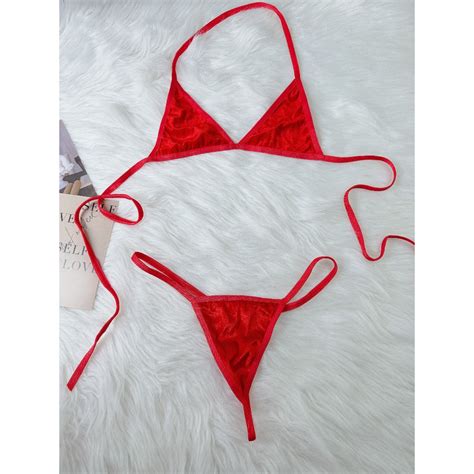 Ready BK Sexy Red Velvet Lingerie Lingerie For Hot Christmas Eve