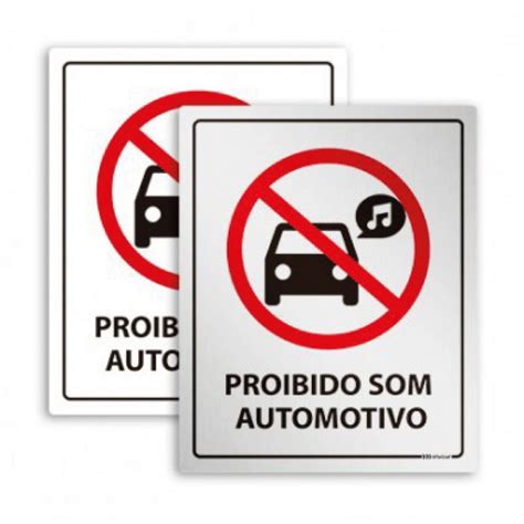 Placa De Proibido Som Automotivo Afixgraf