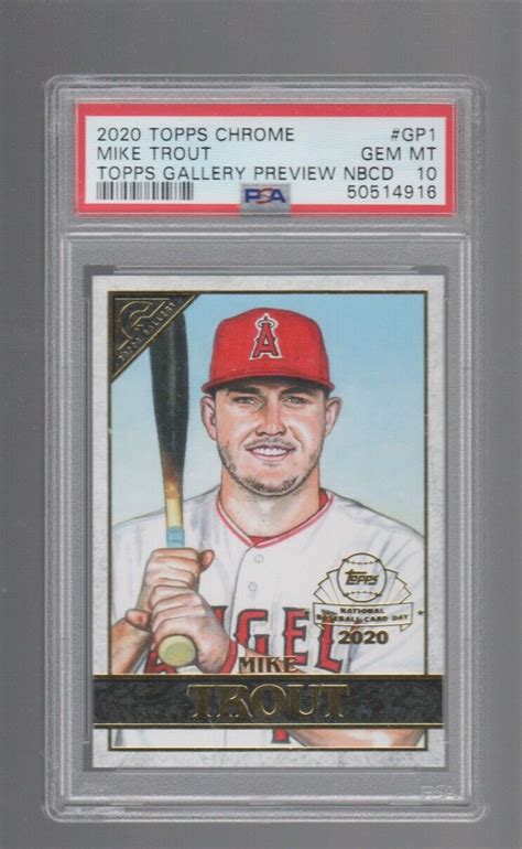 Mike Trout Topps Chrome Topps Gallery Preview Nbcd Gp Psa Ebay