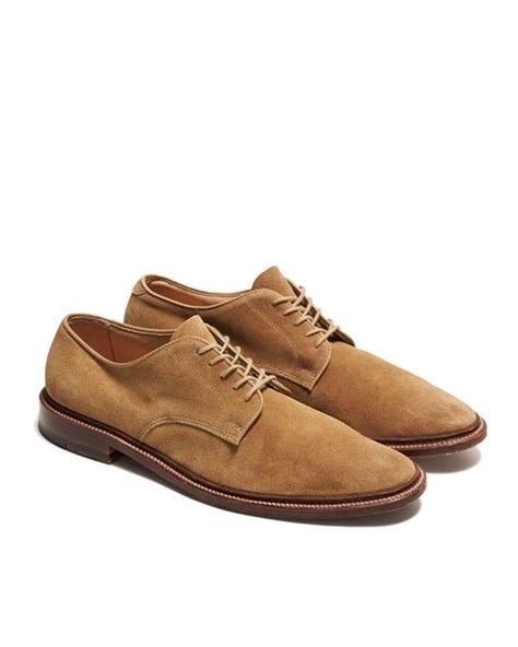 Alden Unlined Suede Plain Toe Blucher In Brown For Men Lyst Uk