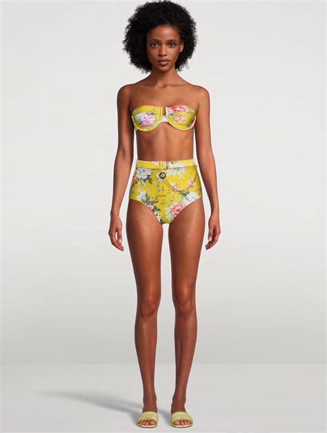 ZIMMERMANN Pattie Bikini Bottom In Floral Print Holt Renfrew