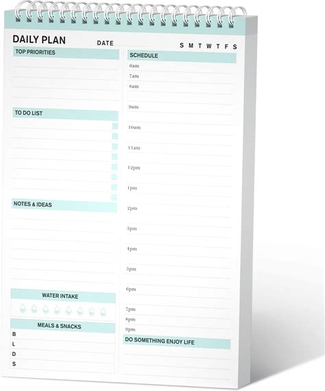 Daily Planner To Do List Notepad Tear Off Undated Planner Spiral