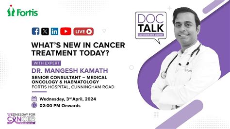 Dr Mangesh Kamath Whats New In Cancer Treatment Today Youtube