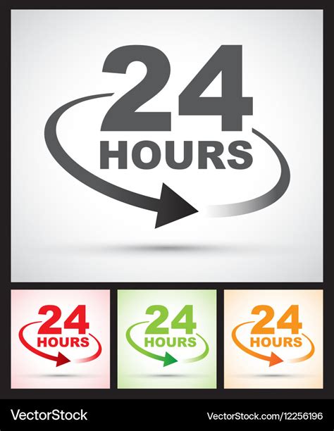 24 Hours Set Royalty Free Vector Image Vectorstock