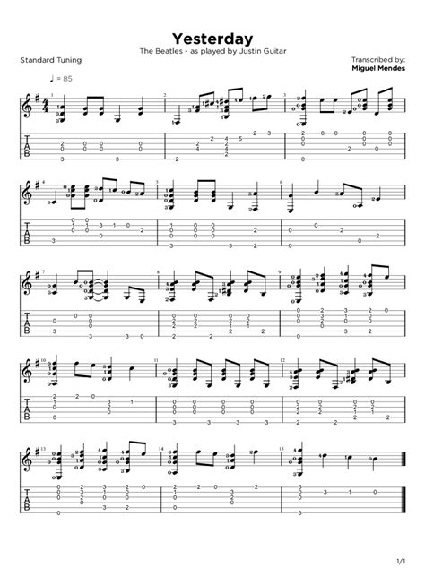 Beatles Yesterday Guitar Chords