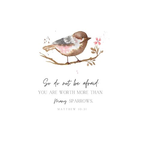 Worth More Than Many Sparrows Print Matthew 10 31 Wall Art Christian