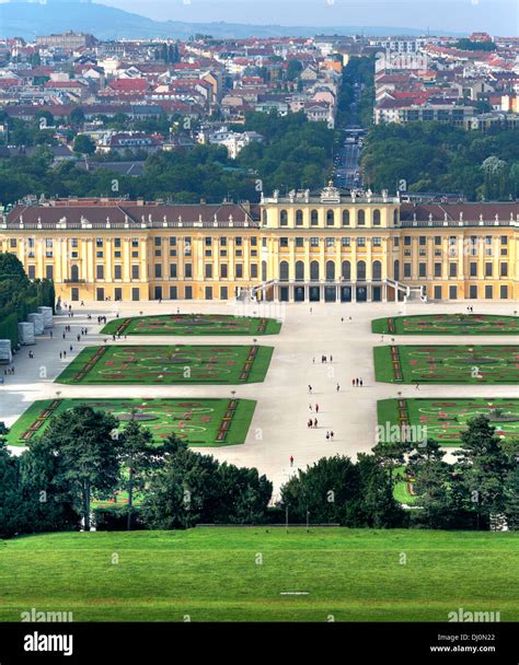 View of Schonbrunn Palace from Gloriette, Vienna, Austria Stock Photo ...