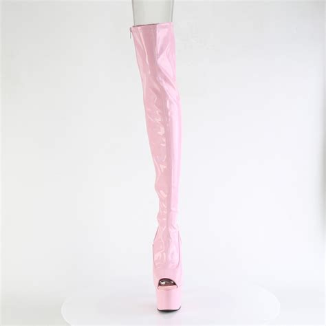 Rose 18 Cm ADORE 3011HWR Hologramme Plateforme Bottes Cuissardes Bout