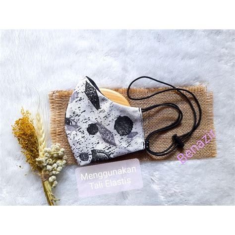 Jual Masker Kain Stopper Earloop Motif Cewek Tali Elastis Masker Kain