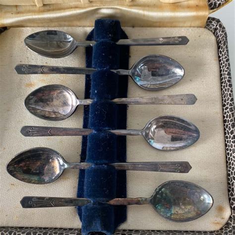 Vintage Rodd Epns A Plated Spoons In Box S