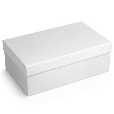 Rectangular Plain White Cardboard Shoe Packaging Box Size Lxwxh