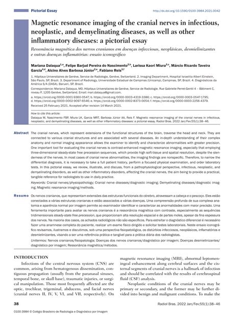 Pdf Magnetic Resonance Imaging Of The Cranial Nerves In Infectious