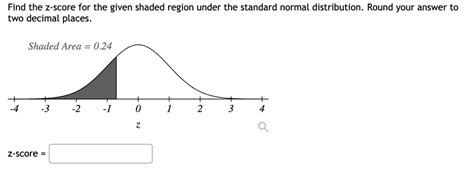 Solved Find The Z Score For The Given Shaded Region Under The Standard