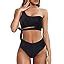 MOOSLOVER Women One Shoulder High Waisted Bikini Tie High Cut Two Piece