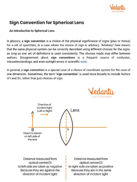 Sign Convention For Spherical Lens Pdf