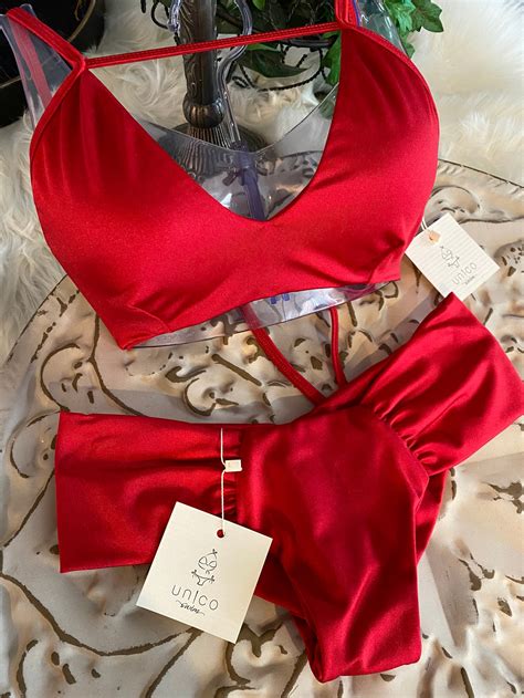 Hot Red Bikini Set Etsy