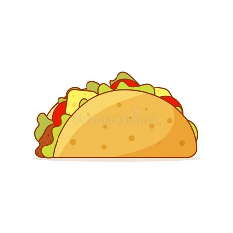 Taco Mexicano De Dibujos Animados En Tortilla Ilustración del Vector