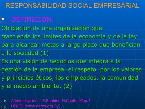 Responsabilidad Social Empresarial Resumen Teórico Ppt