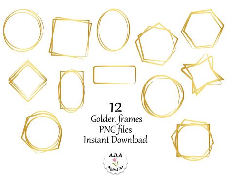 Gold Frames Clipart, Golden Frame Clip Art, Gold Frame Clipart Png ...